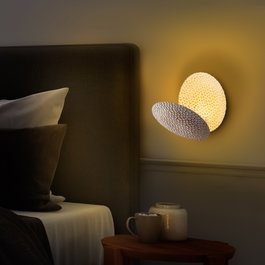 Opviq Lámpara de pared Blanco y Dorado